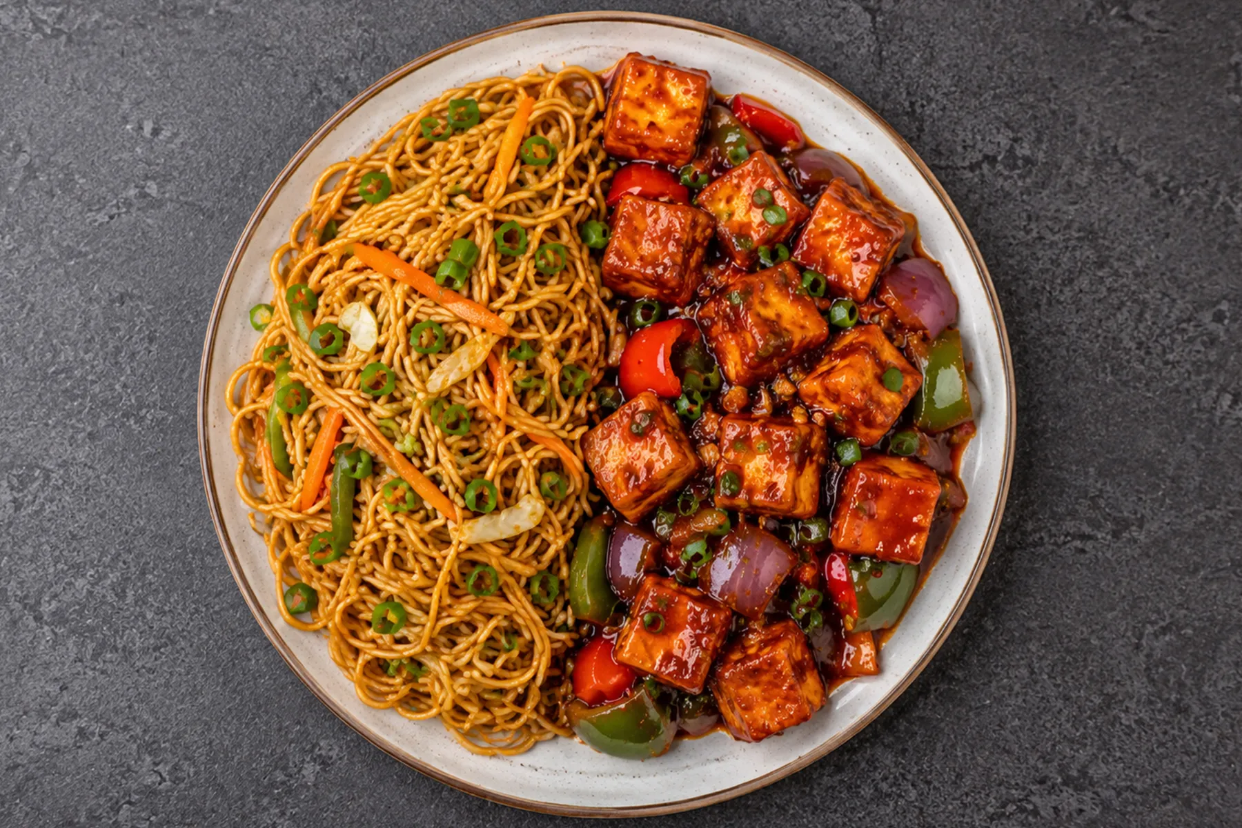 Noodles with Chilli Paneer